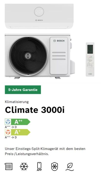 bosch_climate_3000i-schunk-web-angebot Angebot für eine Klimaanlage von Bosch - Singlesplit Climate 3000i